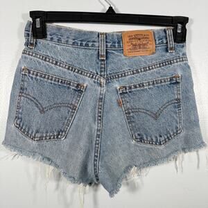 Vintage Levi’s Orange Tab Shorts 28 90s Distressed High Rise Denim Cutoffs